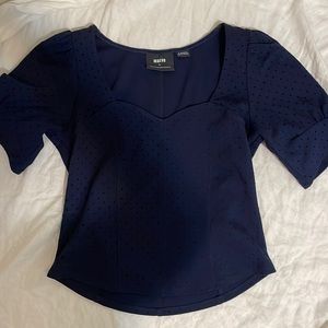 Anthropologie Maeve Sweetheart square neckline puff sleeve top